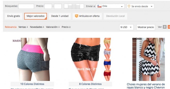 comprar shorts para mujer en aliexpress
