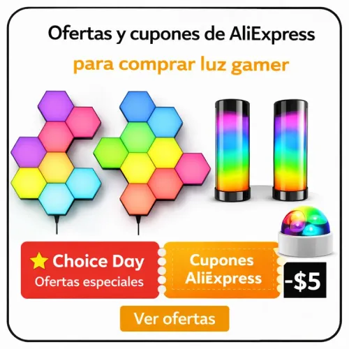 ofertas y cupones para comprar luces gamer en AliExpress Colombia